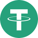 Tether cryptocurrency logo with white T and horizontal lines inside a green circle.